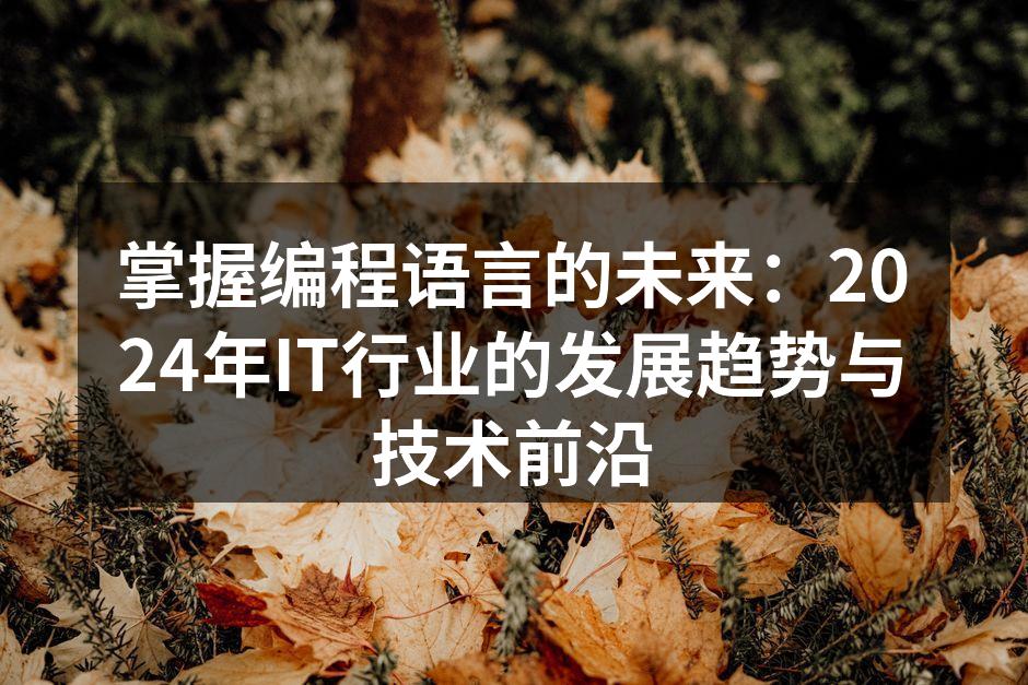 编程语言的发展趋势